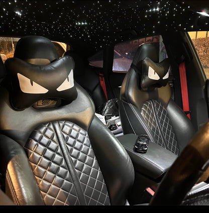Pair Of Designer Car Eye Devil Style Neck Pillow