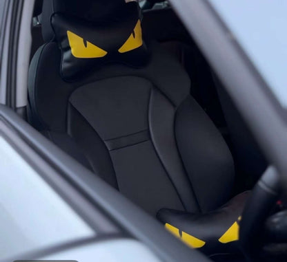 Pair Of Designer Car Eye Devil Style Neck Pillow